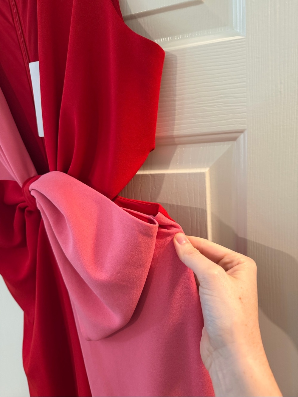 Colorblock Pink & Red Knot-Front Maxi Dress - Picture 5 of 5